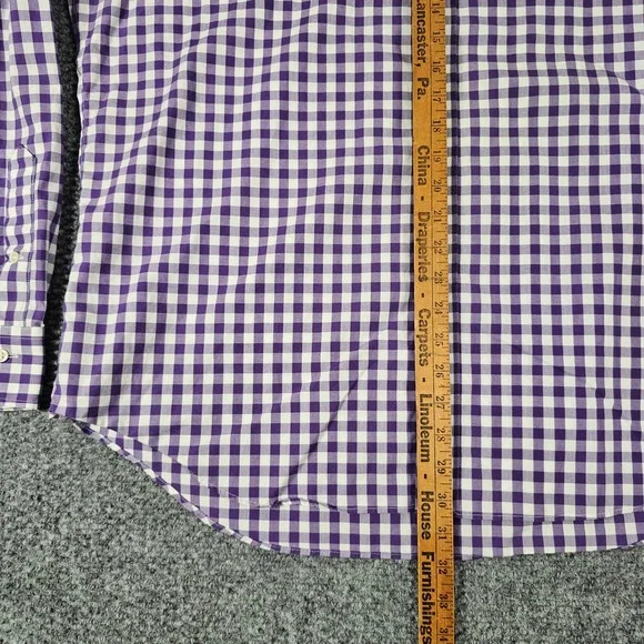 Polo Ralph Lauren Purple Gingham Check Long Sleeve Non Iron Shirt XL - Picture 6 of 7